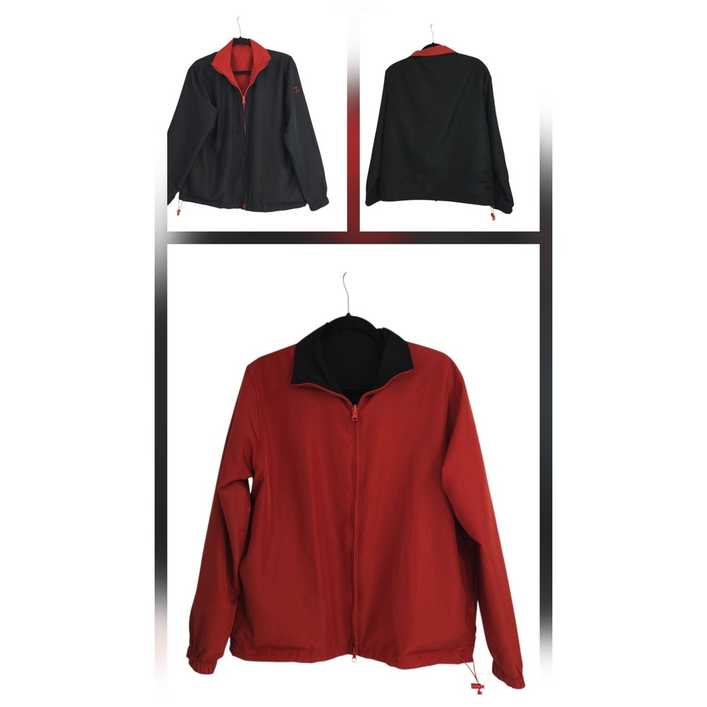 Scorecard Collection Reversible Windbreaker Jacket Womens Size M/8-10 Red Black